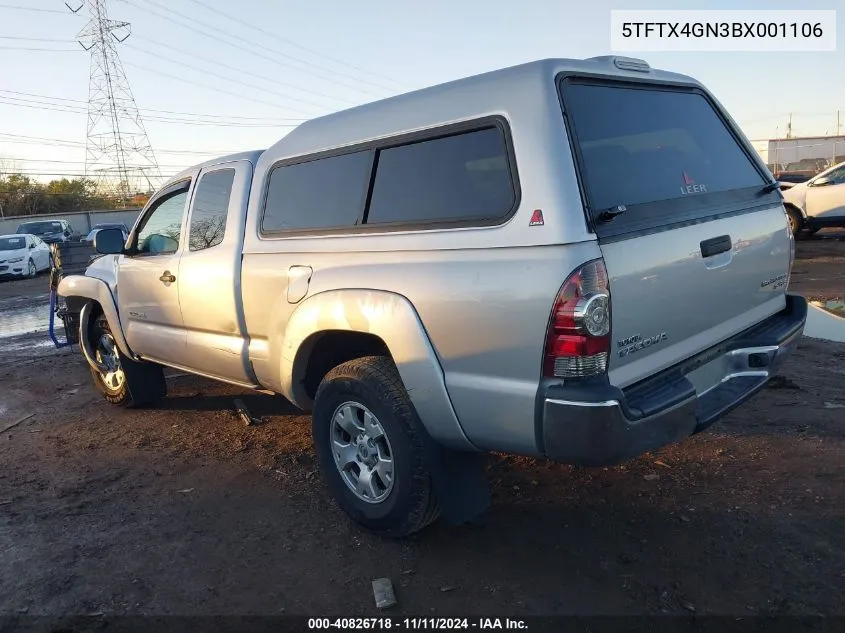 2011 Toyota Tacoma Prerunner Access Cab VIN: 5TFTX4GN3BX001106 Lot: 40826718