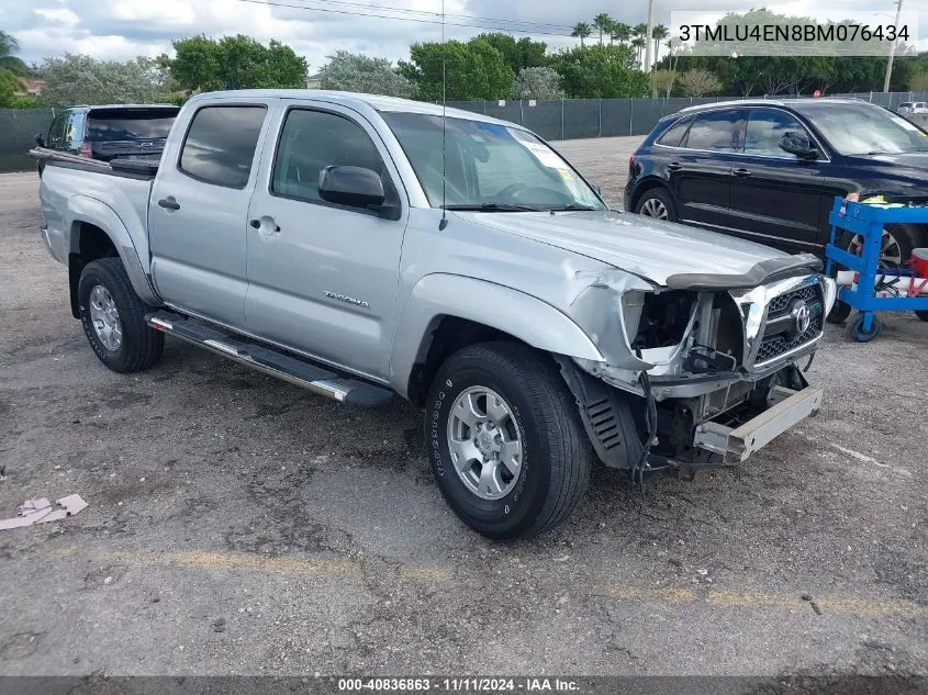 2011 Toyota Tacoma Double Cab VIN: 3TMLU4EN8BM076434 Lot: 40836863