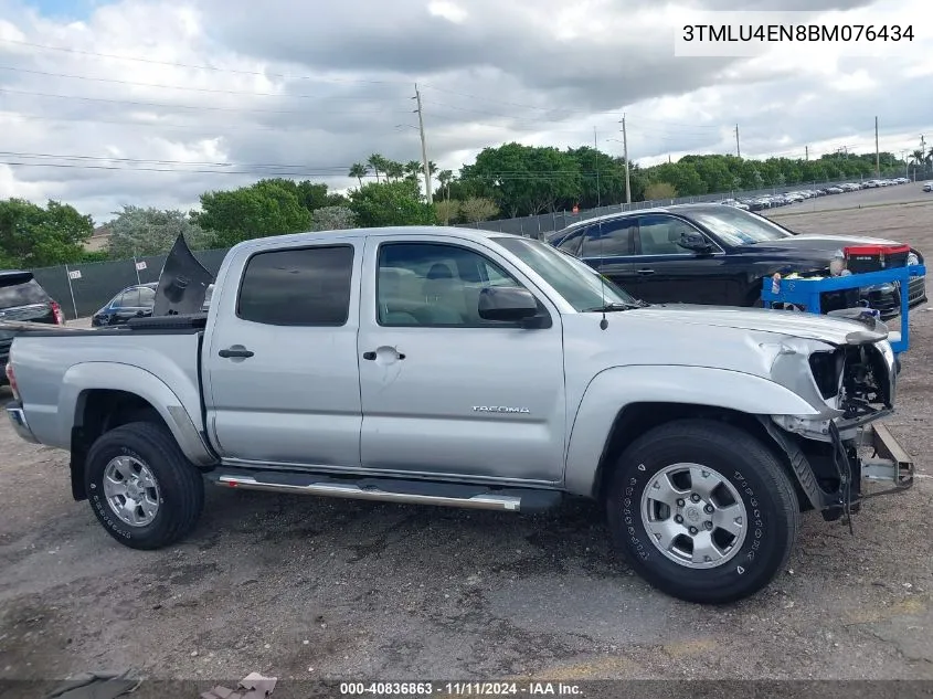 2011 Toyota Tacoma Double Cab VIN: 3TMLU4EN8BM076434 Lot: 40836863