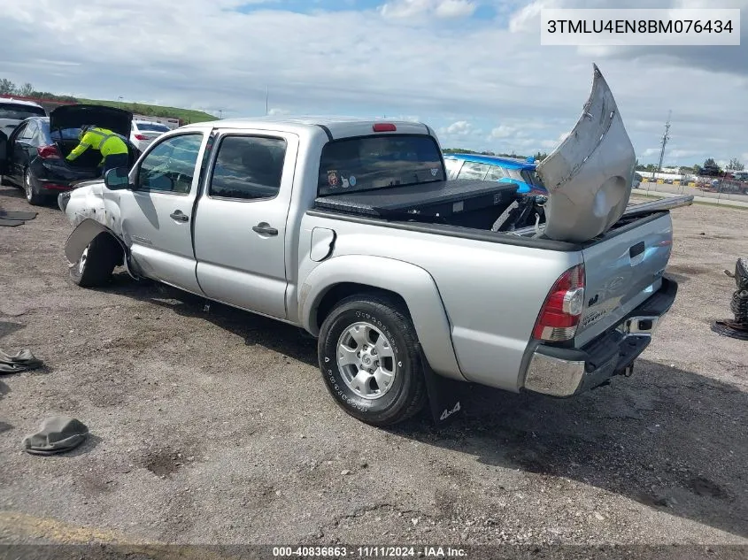 2011 Toyota Tacoma Double Cab VIN: 3TMLU4EN8BM076434 Lot: 40836863