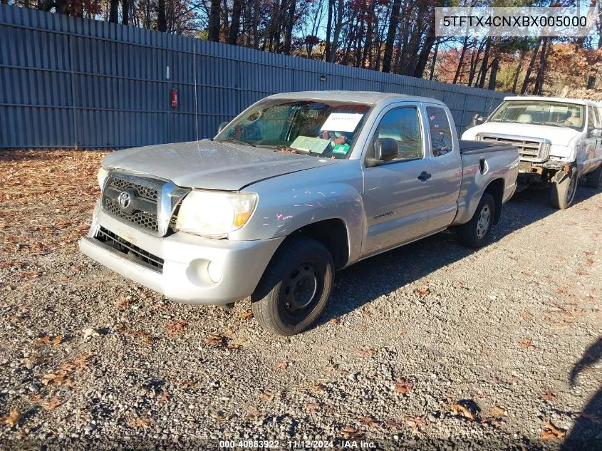 2011 Toyota Tacoma Access Cab VIN: 5TFTX4CNXBX005000 Lot: 40853922