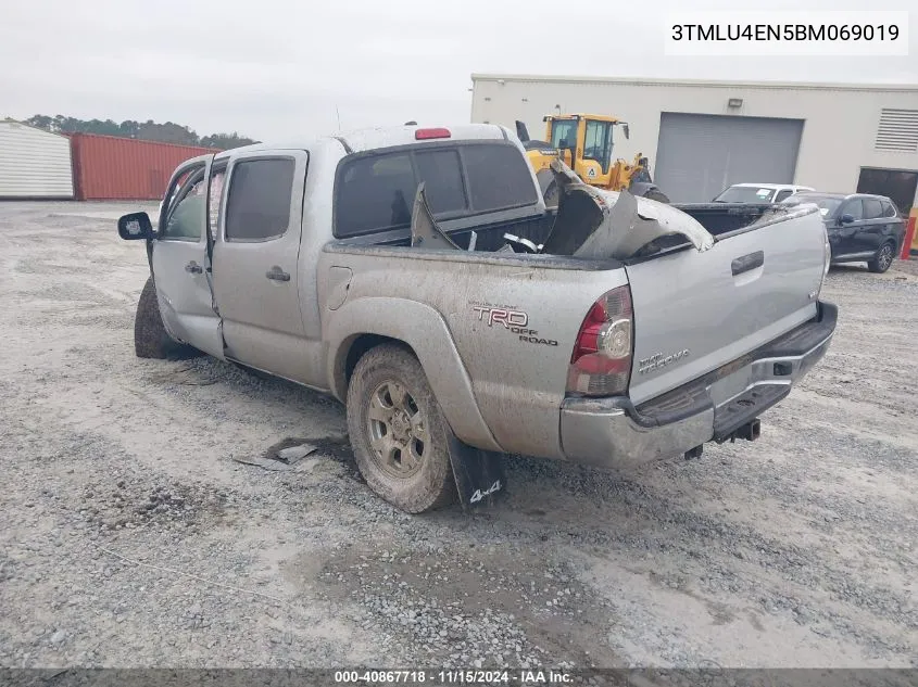 2011 Toyota Tacoma Double Cab VIN: 3TMLU4EN5BM069019 Lot: 40867718