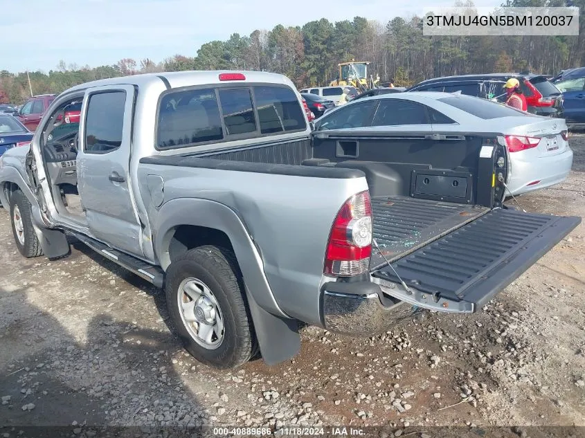 2011 Toyota Tacoma Double Cab Prerunner VIN: 3TMJU4GN5BM120037 Lot: 40889686