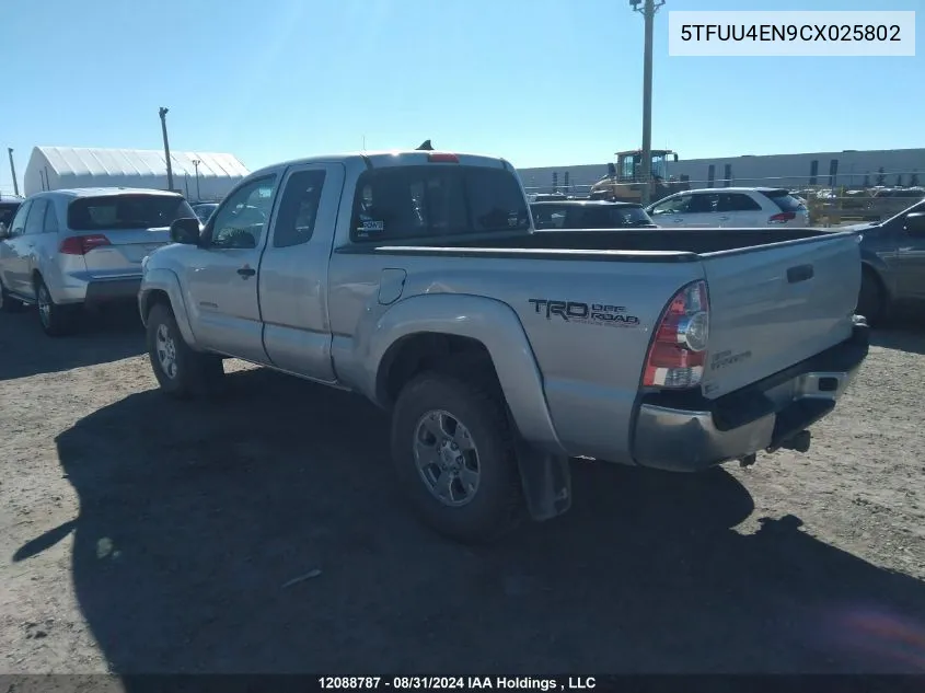 2012 Toyota Tacoma VIN: 5TFUU4EN9CX025802 Lot: 12088787