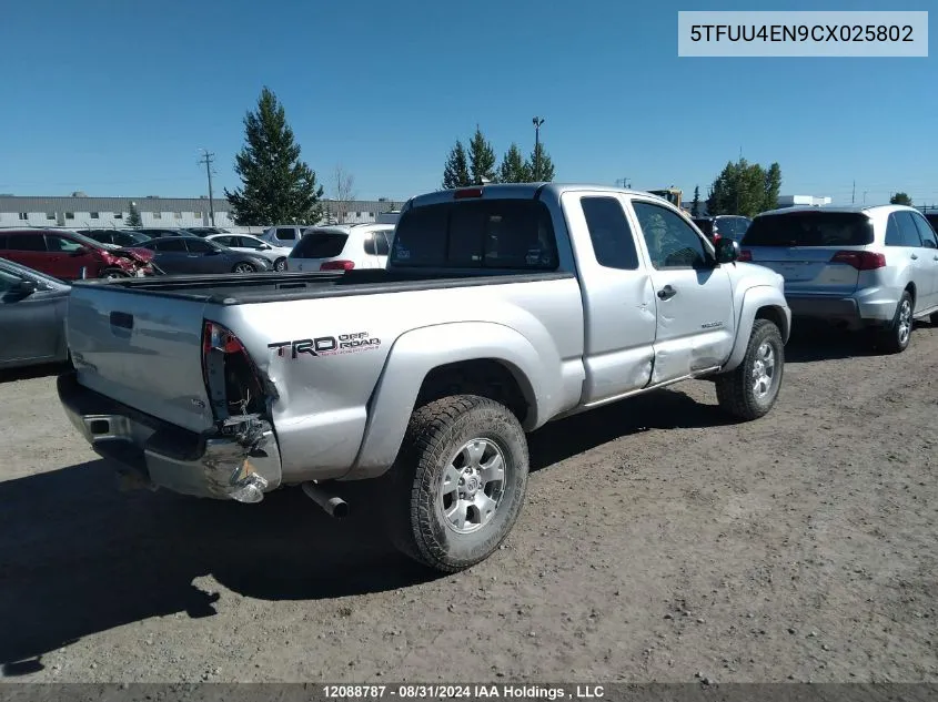 2012 Toyota Tacoma VIN: 5TFUU4EN9CX025802 Lot: 12088787