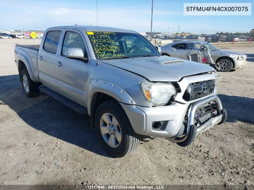 2012 Toyota Tacoma Double Cab Long Bed VIN: 5TFMU4FN4CX007075 Lot: 12113948