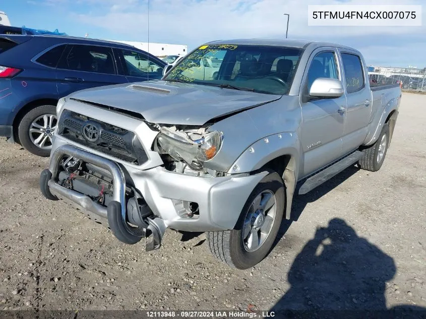 2012 Toyota Tacoma Double Cab Long Bed VIN: 5TFMU4FN4CX007075 Lot: 12113948