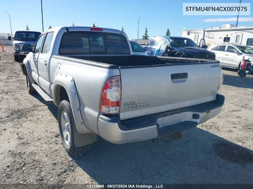 2012 Toyota Tacoma Double Cab Long Bed VIN: 5TFMU4FN4CX007075 Lot: 12113948