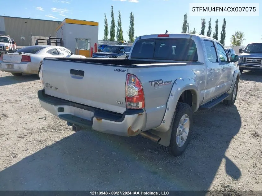 2012 Toyota Tacoma Double Cab Long Bed VIN: 5TFMU4FN4CX007075 Lot: 12113948