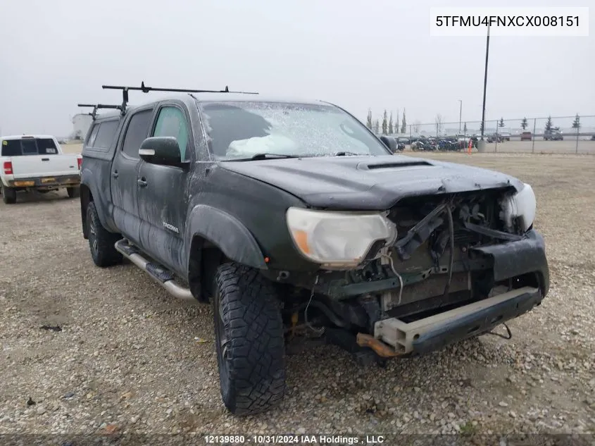 2012 Toyota Tacoma V6 VIN: 5TFMU4FNXCX008151 Lot: 12139880