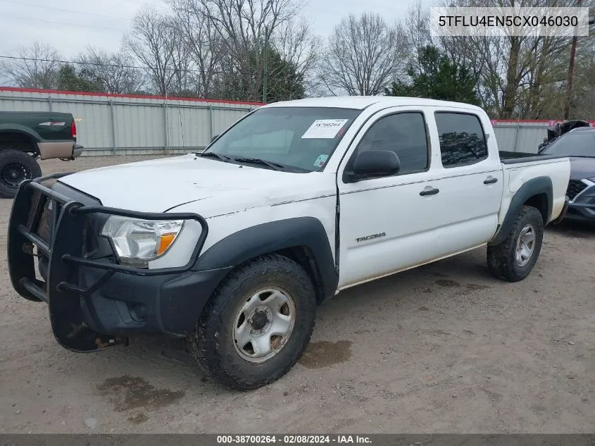 2012 Toyota Tacoma Base V6 VIN: 5TFLU4EN5CX046030 Lot: 38700264