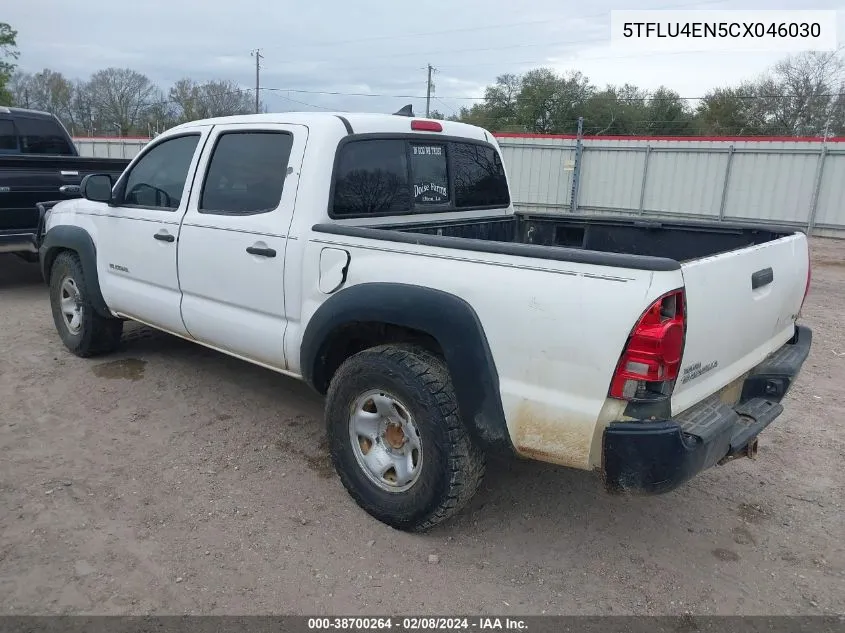 2012 Toyota Tacoma Base V6 VIN: 5TFLU4EN5CX046030 Lot: 38700264