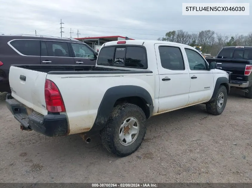 2012 Toyota Tacoma Base V6 VIN: 5TFLU4EN5CX046030 Lot: 38700264