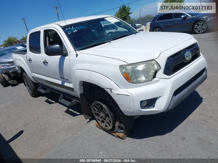 2012 Toyota Tacoma Prerunner V6 VIN: 5TFJU4GN0CX017183 Lot: 39756940