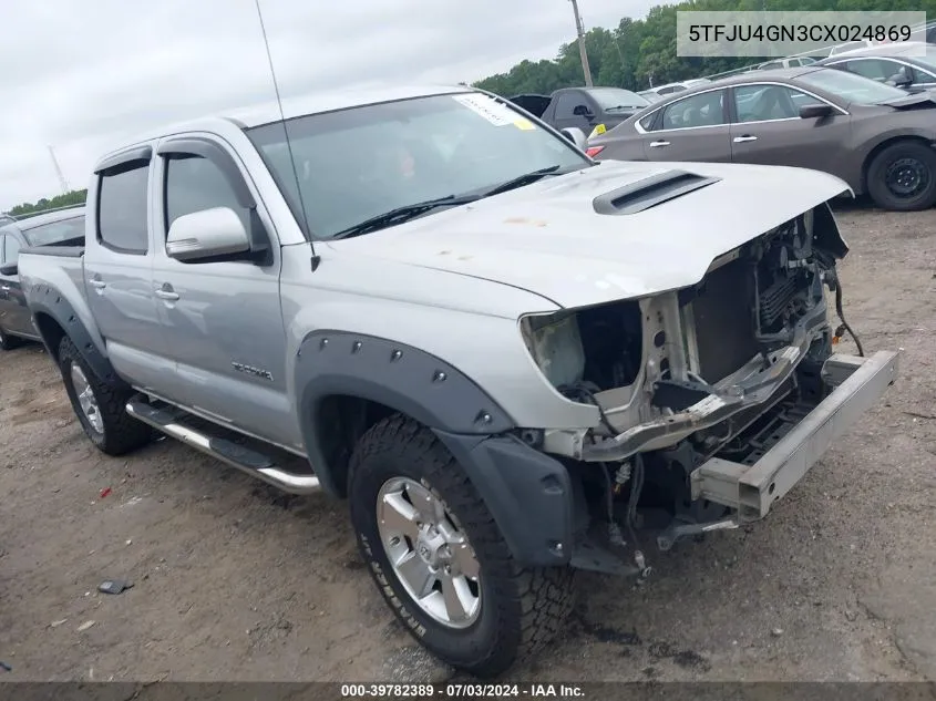 2012 Toyota Tacoma Prerunner V6 VIN: 5TFJU4GN3CX024869 Lot: 39782389