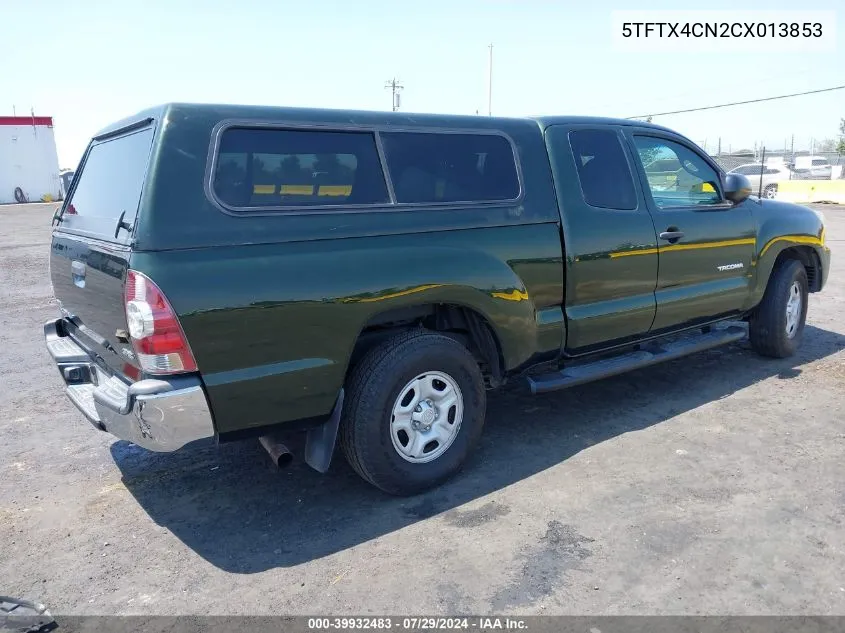 2012 Toyota Tacoma VIN: 5TFTX4CN2CX013853 Lot: 39932483