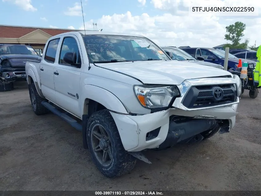 2012 Toyota Tacoma Prerunner V6 VIN: 5TFJU4GN5CX022590 Lot: 39971193