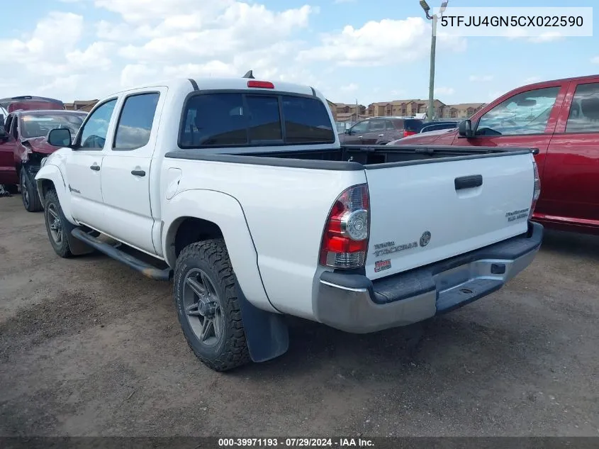 2012 Toyota Tacoma Prerunner V6 VIN: 5TFJU4GN5CX022590 Lot: 39971193