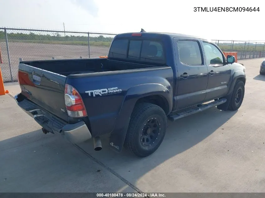 3TMLU4EN8CM094644 2012 Toyota Tacoma Base V6