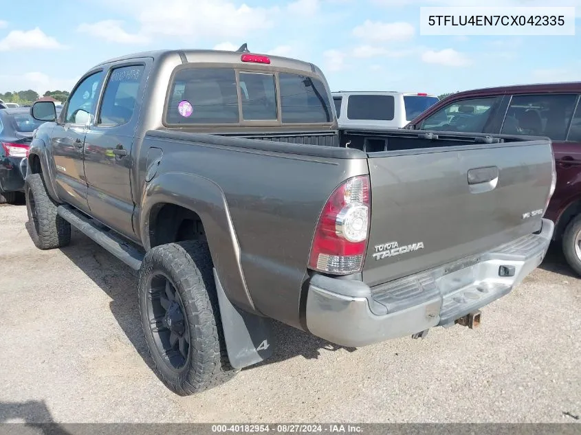 2012 Toyota Tacoma Base V6 VIN: 5TFLU4EN7CX042335 Lot: 40182954