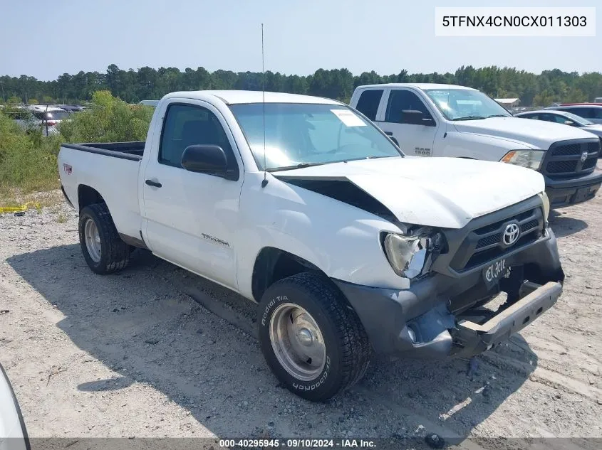 2012 Toyota Tacoma VIN: 5TFNX4CN0CX011303 Lot: 40295945