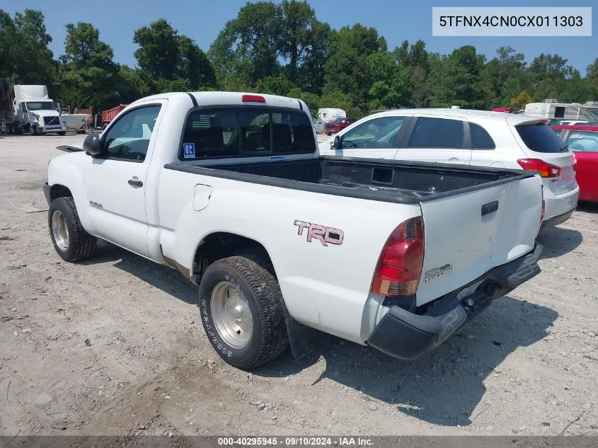 2012 Toyota Tacoma VIN: 5TFNX4CN0CX011303 Lot: 40295945