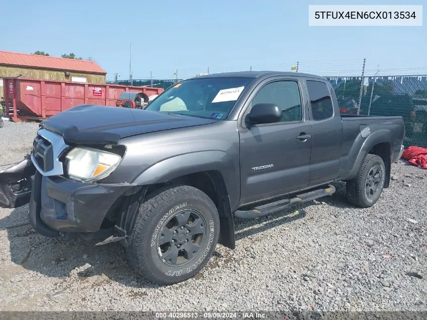 2012 Toyota Tacoma VIN: 5TFUX4EN6CX013534 Lot: 40296513