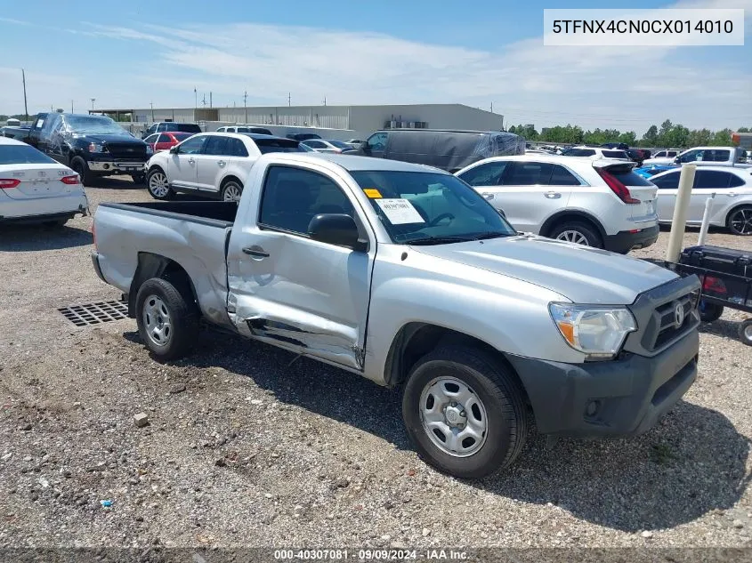 2012 Toyota Tacoma VIN: 5TFNX4CN0CX014010 Lot: 40307081