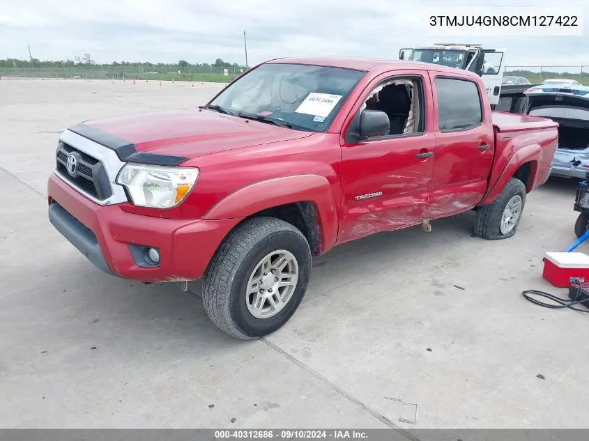 2012 Toyota Tacoma Prerunner V6 VIN: 3TMJU4GN8CM127422 Lot: 40312686