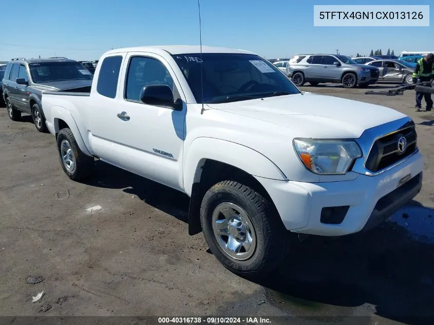 2012 Toyota Tacoma Prerunner VIN: 5TFTX4GN1CX013126 Lot: 40316738