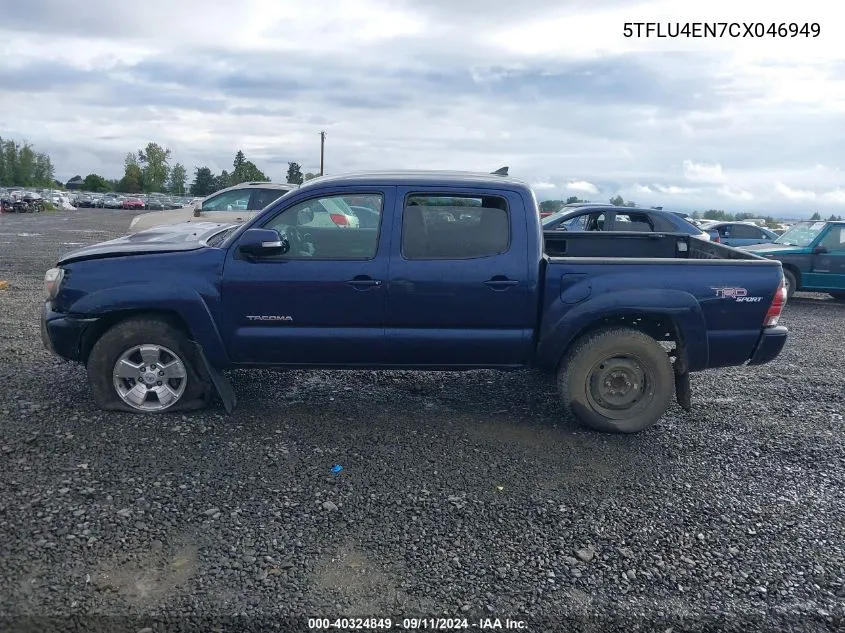 2012 Toyota Tacoma Double Cab VIN: 5TFLU4EN7CX046949 Lot: 40324849