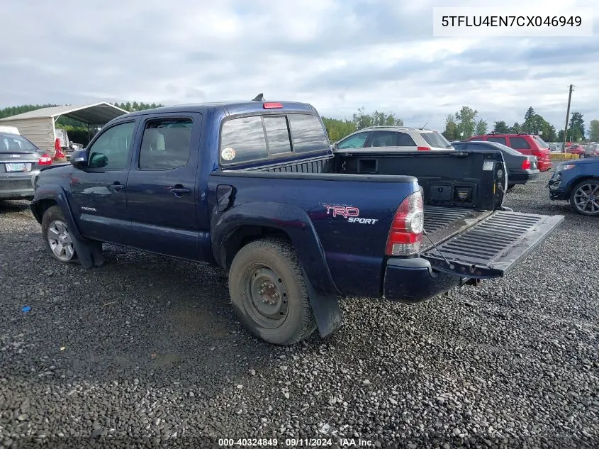 2012 Toyota Tacoma Double Cab VIN: 5TFLU4EN7CX046949 Lot: 40324849