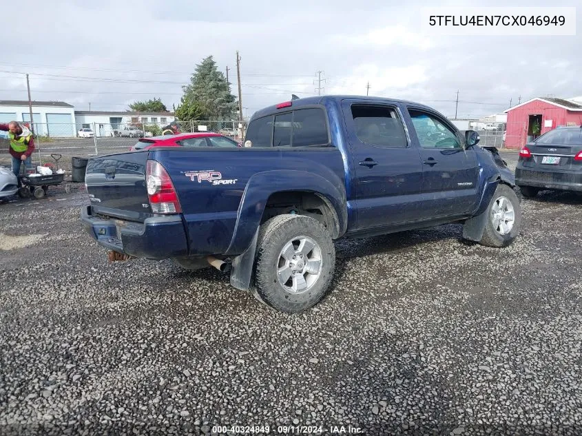 2012 Toyota Tacoma Double Cab VIN: 5TFLU4EN7CX046949 Lot: 40324849