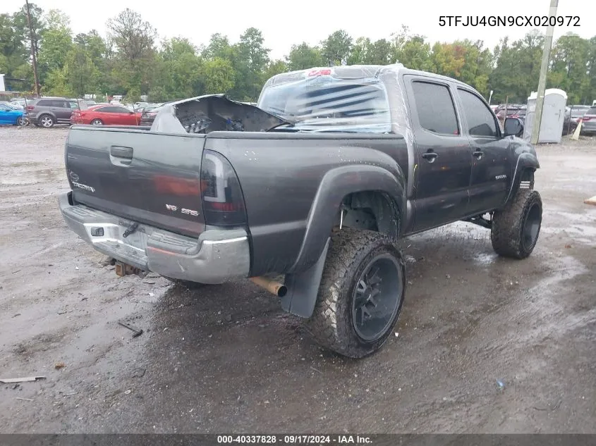 2012 Toyota Tacoma Prerunner V6 VIN: 5TFJU4GN9CX020972 Lot: 40337828