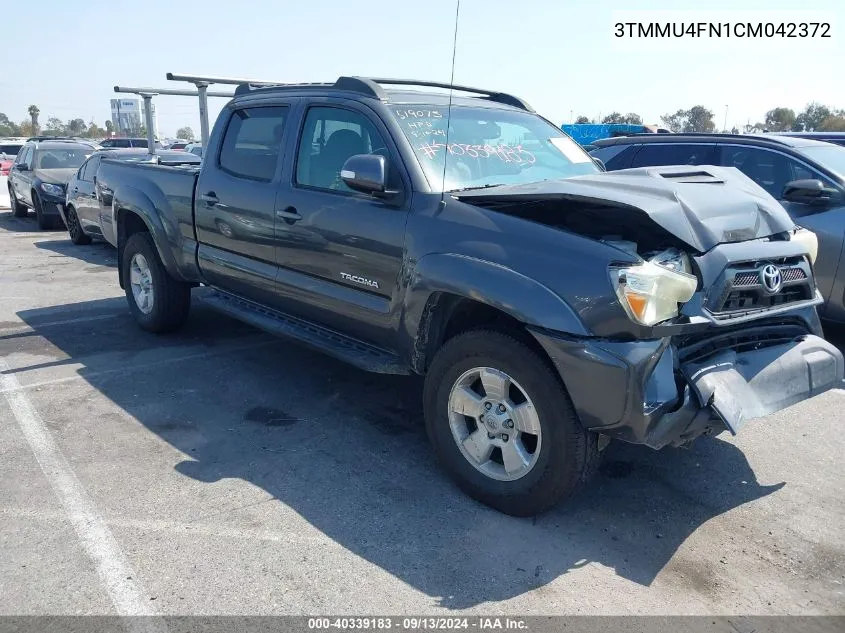 2012 Toyota Tacoma Double Cab Long Bed VIN: 3TMMU4FN1CM042372 Lot: 40339183