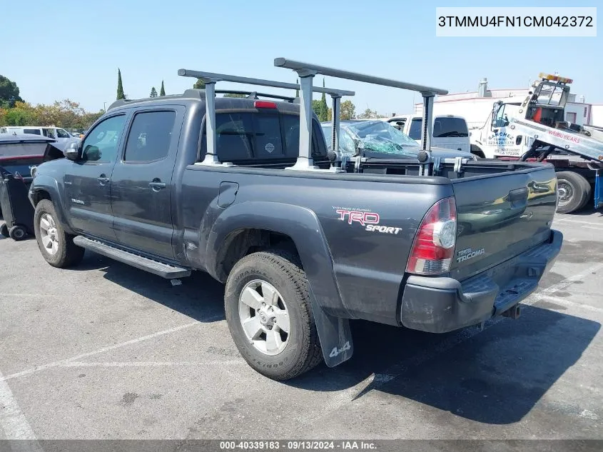 2012 Toyota Tacoma Double Cab Long Bed VIN: 3TMMU4FN1CM042372 Lot: 40339183