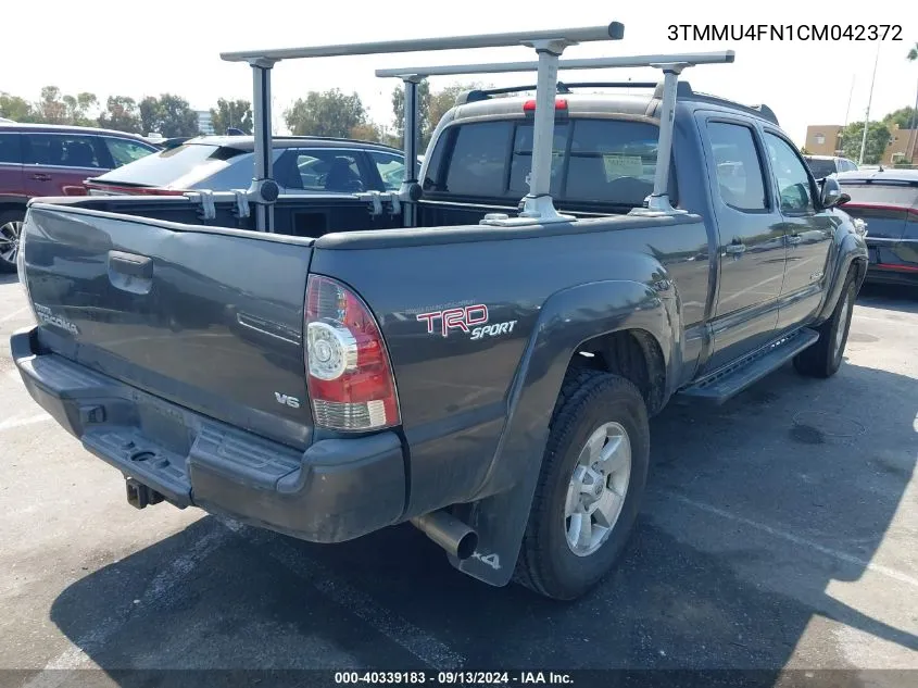 2012 Toyota Tacoma Double Cab Long Bed VIN: 3TMMU4FN1CM042372 Lot: 40339183