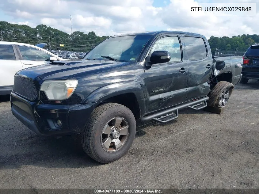 2012 Toyota Tacoma Base V6 VIN: 5TFLU4EN4CX029848 Lot: 40477189