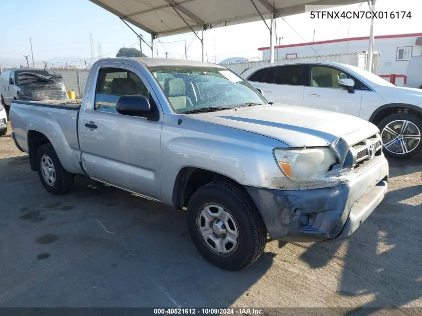 2012 Toyota Tacoma VIN: 5TFNX4CN7CX016174 Lot: 40521612