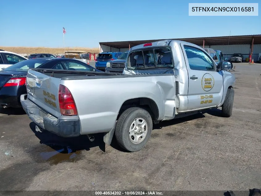 2012 Toyota Tacoma VIN: 5TFNX4CN9CX016581 Lot: 40534202