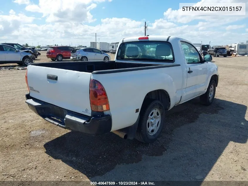 2012 Toyota Tacoma VIN: 5TFNX4CN2CX015157 Lot: 40647509