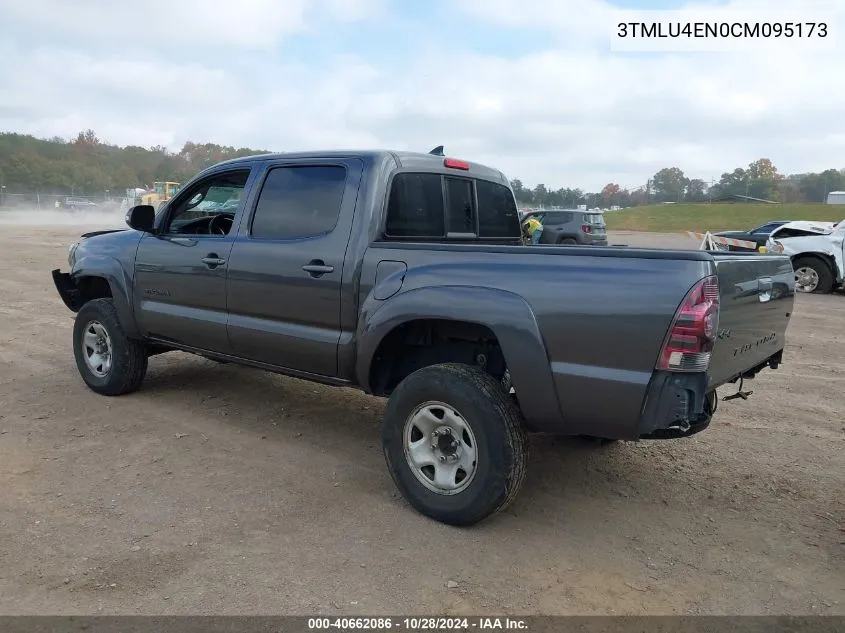 2012 Toyota Tacoma Double Cab VIN: 3TMLU4EN0CM095173 Lot: 40662086