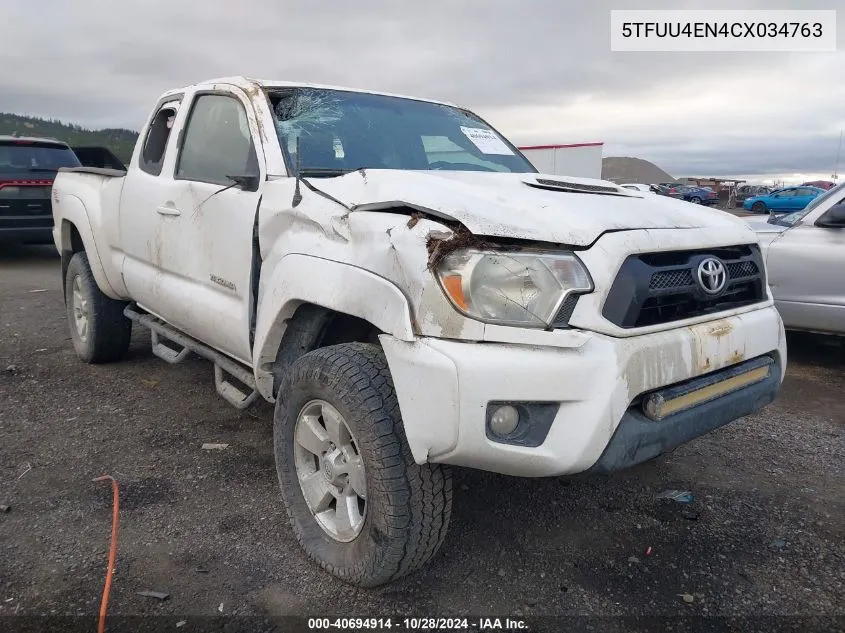 2012 Toyota Tacoma VIN: 5TFUU4EN4CX034763 Lot: 40694914