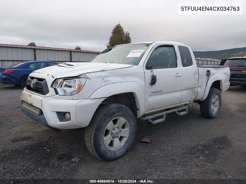 2012 Toyota Tacoma VIN: 5TFUU4EN4CX034763 Lot: 40694914