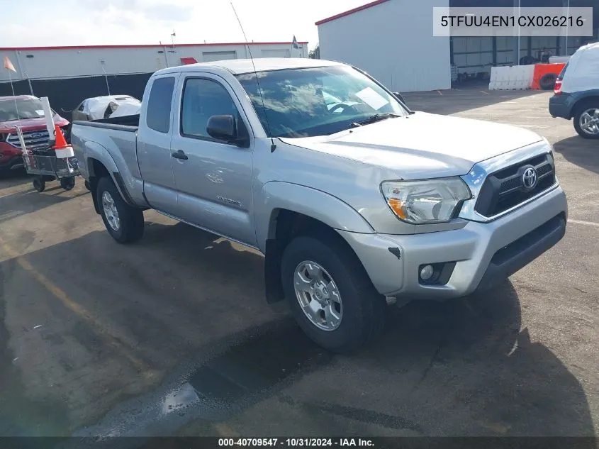 2012 Toyota Tacoma Base V6 VIN: 5TFUU4EN1CX026216 Lot: 40709547