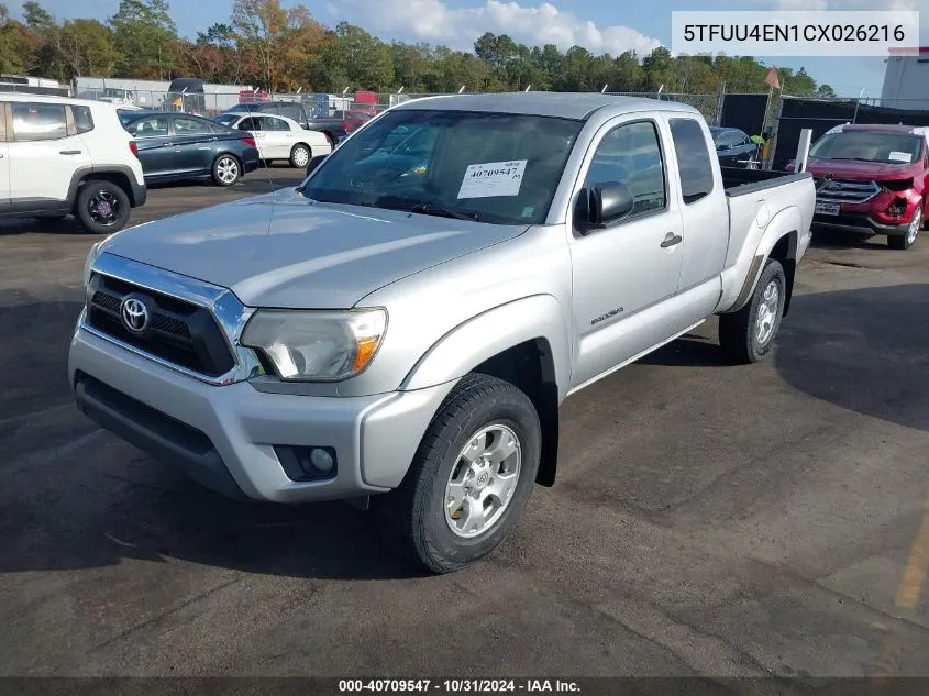 2012 Toyota Tacoma Base V6 VIN: 5TFUU4EN1CX026216 Lot: 40709547