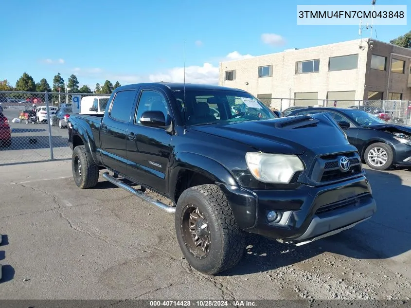 2012 Toyota Tacoma Double Cab Long Bed VIN: 3TMMU4FN7CM043848 Lot: 40714428