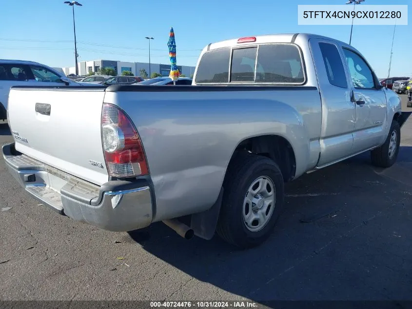 2012 Toyota Tacoma Access Cab VIN: 5TFTX4CN9CX012280 Lot: 40724476