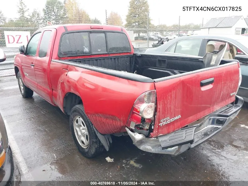 2012 Toyota Tacoma VIN: 5TFTX4CN6CX017825 Lot: 40769618