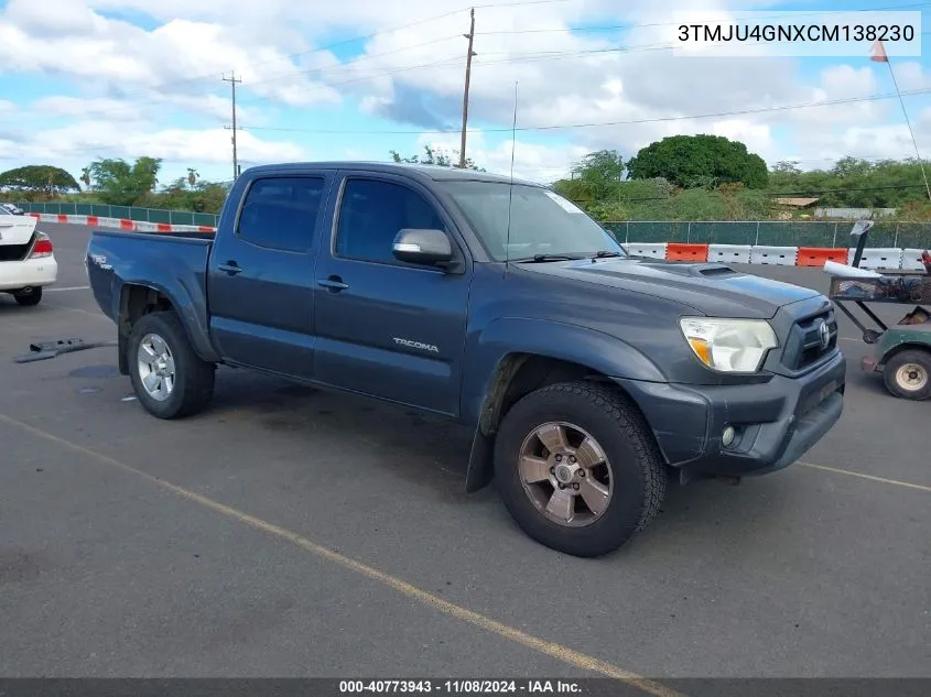 2012 Toyota Tacoma Prerunner V6 VIN: 3TMJU4GNXCM138230 Lot: 40773943